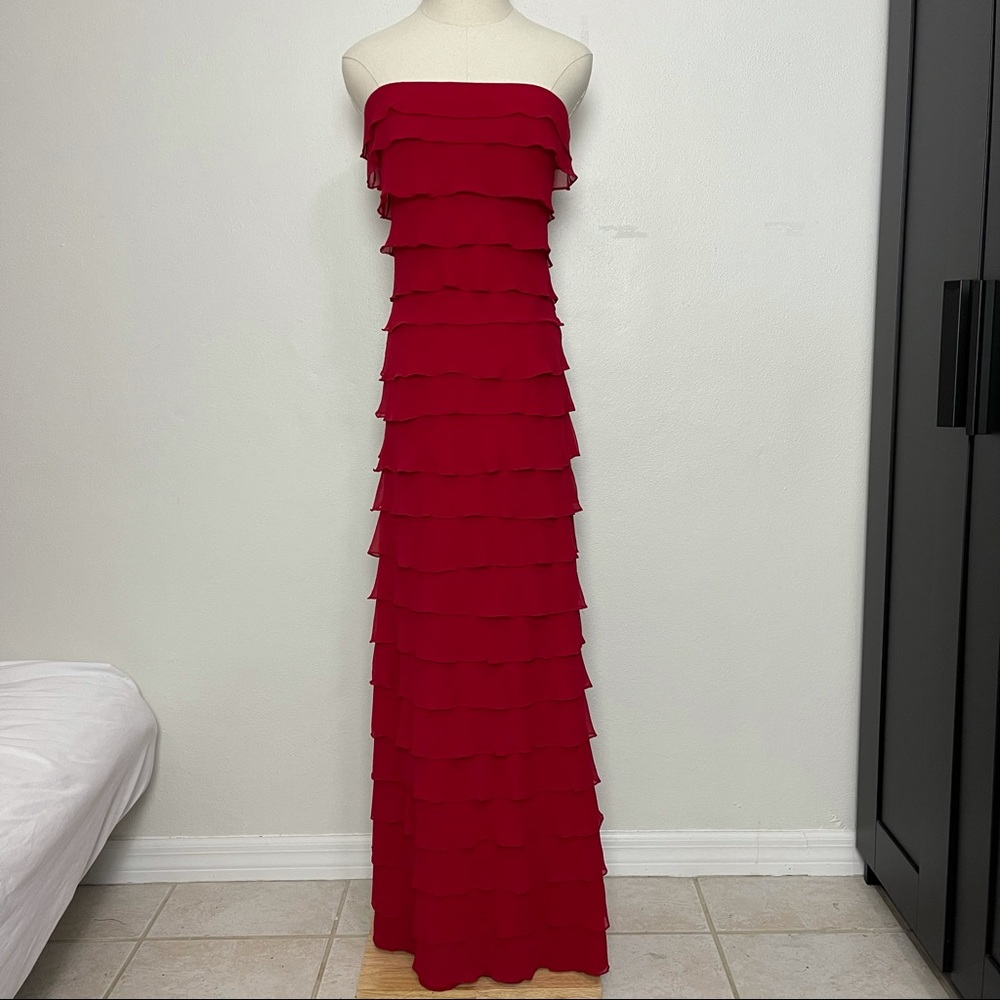 BETSY & ADAM RUFFLE DRESS